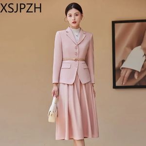 Elegant Long Sleeve Slim Blazer Jacket Office Ladies Commuting 2 Piece Set Fotvotee Fashion Formal Skirt Suits Women 240202