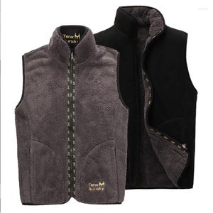 Hunting Jackets Outdoor Double Face Wear Autumn Winter Men Women Fleece Vest High Quality Warm Clothing Thickness Sports Waistcoat