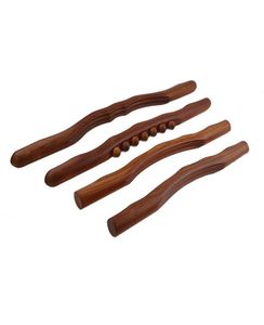 4Pcs Scraping Stick Wood Back Shoulder Neck Waist Leg Massage Tools Burner Meridian Brush Slim Cellulite Massager Rod X0426254M4571232