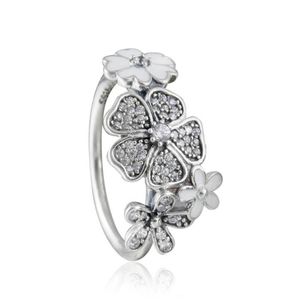 Kompatybilny z pierścieniem biżuterii srebrny lśniący bukiet czysty pierścienie CZ 100% 925 Srebrna biżuteria hurtowa DIY dla kobiet1192306