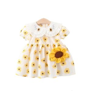 Ubranie letniego dziewczynki Sukienka z krótkim rękawem na ubrania maluchowe przyjęcie urodzinowe sukienki księżniczki 240131