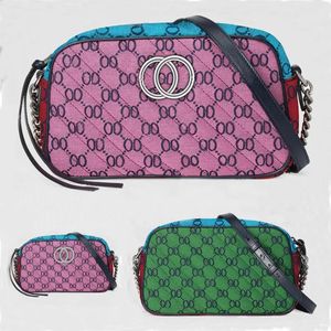 Yüksek kaliteli kadın soho disko çanta hafif çok renkli tuval omuz çantaları çanta gümüş zincir crossbody messenger cüzdan cüzdan 6 renk