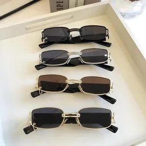 Sunglasses 2024 Square Women Designer Small Rectangle Sun Glasses UV400 Men Black Shades Retro Eyewear For Female