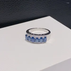 Cluster Rings Unique Design 925 Sterling Silver With Natural Sapphire Women's Ring Wedding Anniversary Gift