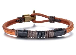 Günstige Einfache Männer Schmuck Leder Armband Männer Vintage Charme Armbänder Armreifen Echtes Leder Armband Pulseiras Masculina Wholesa5952945