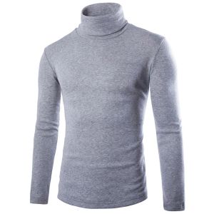 Inverno masculino gola alta tricô camisas dos homens longline hoodies lã sólida camisolas moda alto hoodie extra longo
