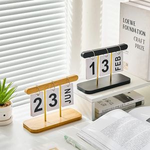 Minimalizm Kreatywny salon dekoracja biurowa drewniana ornament kalendarza nowoczesne akcesoria biurka proste dekoracje domowe rzemieślnicze prezent 240122