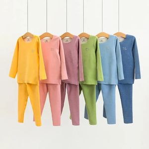 Termiska underkläder för pojkar 37 ° Konstant temperaturflickor Pyjamas Set Winter Children Long Johns Kids Cation Fluff 14 15 år 240130