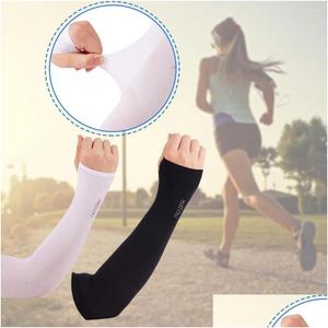 Cotovelo joelheiras de secagem rápida mangas de braço uni uv aquecedores para esportes ao ar livre corrida ciclismo pesca 1 par r9l2 drop delivery outd otntq