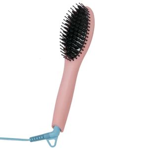 Ceramic Hair Straightening Brush Pink 240130