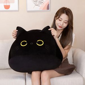 Kawaii Riesige schwarze Katze geformte weiche Plüschkissen Puppe schöne Cartoon-Tier-Anhänger Stofftiere Mädchen Geburtstagsgeschenke Ornamente 240202