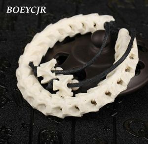 BOEYCJR 100% Thailand Natural Bone Bangles & Bracelets Ethnic Vintage Jewelry Energy Bracelet For Women or Men Gift 2018 Y18917099505476