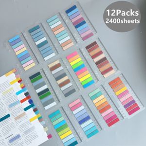 2400 Sheets Transparent Sticky Notes Self Adhesive Book Marker Stickers Annotation Tabs Paper Stationery School Office Supplies 240119