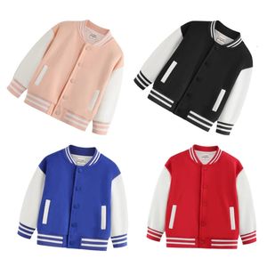 Meninos uniforme de beisebol meninas casaco roupas de inverno crianças casual solto manga longa jaquetas quentes crianças exterior wear 240125