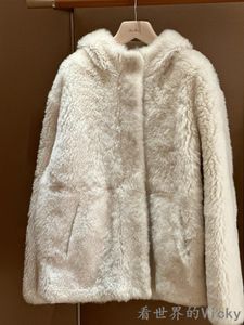 Loro Piano Ski Women Jackets Winter Series Fur Hooded Jacket Coats