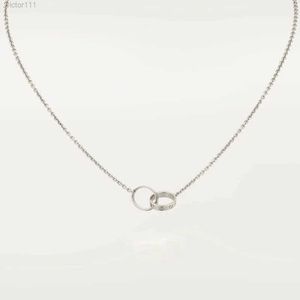 Novo design clássico duplo laço encantos pingente amor colar para mulheres meninas 316l titânio aço jóias de casamento colares collier dxfk