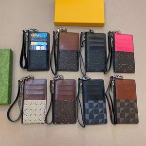 Luxury Leather Card Slot Holder LU Cover Credit Bus Bank Cases Luxury Brand L Hi Quality Purse Mini Wallet Travel Card Holder Purse with Logo Box 14x8CM