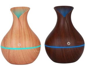 electric humidifier aroma oil diffuser ultrasonic wood air humidifier USB cool mini mist maker LED lights for home office1914194