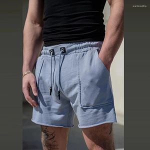 Shorts masculinos casual streetwear masculino sólido cordão ginásio 2024 jogger moda respirável bolso calças roupas calças soltas sweatpant