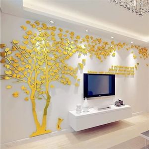 3D Tree Wall Stickers - Tree and Birds Wall Decals Family Couple Tree Stickers Murals Wall Decor for Living Room Bedroom 240127