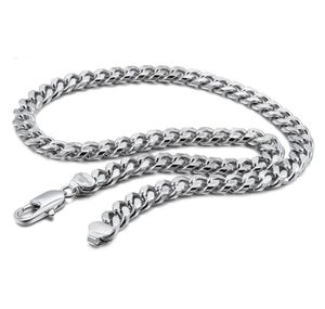 100925 Sterling Silver Punk Necklace Men 10mm Curb Cuban Link Chain Chokers Gift Fashion Vintage For Man Solid Jewelry Chains8108980