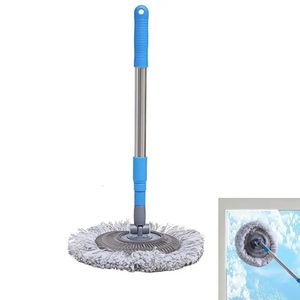 Chenille Mop Broom Dust Brush Floor Window Cleaner Badrum Roterabel Bil Tvätt Långt handtag Justerbart rengöringsverktyg 240123