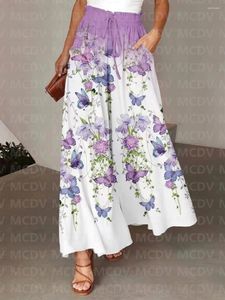 Women's Pants Flower Butterfly Wide Leg 3D Printed Casual 5 Color