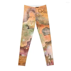 Calça ativa Neverland Map Leggings feminina push up cintura alta academia feminina