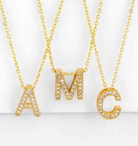 Halsband Go Party High Quality Copper Plated 18K Fashion Women Lady Girl Name Diamond Initial Letter5442859