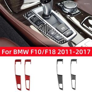 Acessórios interiores para bmw série 5 f10 f18 2011-2024 botões do painel de mudança de engrenagem de fibra de carbono do carro guarnição quadro capa adesivos