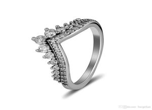 Compatibile con anello gioielli in argento Princess Wish anelli con CZ 100 gioielli in argento sterling 925 intero fai da te per le donne71353226772107
