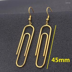 Studörhängen Partihandel Fashion Tassel Asymmetriska titanstål Twisted Paper Clip Ear Hook Enkla smycken