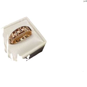 T-letter Hollowed-out Band Jewelry Ring S925 Silver Plated 18k Gold Replica Fashion All-star l Qs0u