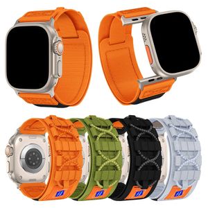 Luxuriöse geflochtene Track-Sport-Nylon-Uhrenarmbänder, Armband, Sportarmband für Apple Watch Serie 3, 4, 5, 6, 7, 8, 9 Ultra SE für iWatch 42/44/45/49 mm