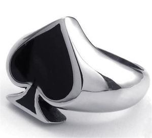 Classic Poker Spades Gambler Good Luck Men Finger Ring for Men Jewelry Big Size 714 US Male Signet Rings Anel4718744