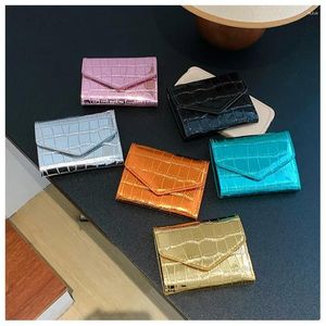 Wallets Stone Pattern Wallet Women's Short Lacquer Card Holder Clutch Simple Fashion Personality