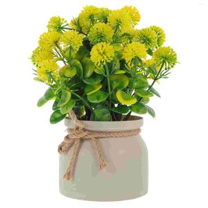 Dekoratif çiçekler sahte bitki çiçek modeli küçük yapay yeşillik saksı bonsai dekor ofis masası