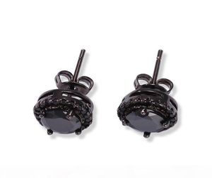 Мужские серьги-гвоздики в стиле хип-хоп, ювелирные изделия, новая мода, черные, серебряные круглые серьги с имитацией бриллиантов для мужчин7004948