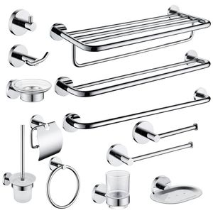 Wall Mounted Chrome Polished Bathroom Storage Rack Toilet Paper Holder Towel Bar Shelf Liquid Soap Holder Toilet Accessories 240118