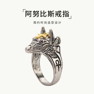 Band Rings Alloy Diamond Instagram Fashion Anubis Death Mens and Womens Ring