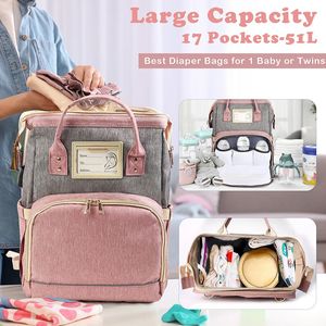 Folding Mommy Bag Large Capacity Mother Backpack Diaper Stroller Bags For Babies Kid Baby Organizer Outing Handbag 240129