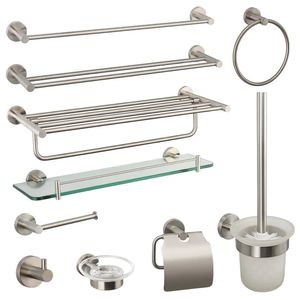 Brushed Nickel Bathroom Hardware 304 Stainless Steel Towel Rack Toilet Paper Holder Soap Holder Towel Bar Toilet Accessories 240118