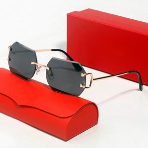 Hexagonal Designer Sunglasses for Mens Woman Fashion Rimless Brown Carti Glasses with Sprial Frame Gold and Silver Metal Legs Eyewear Black Acetate Eyeglasses