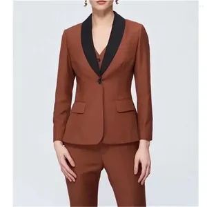 Herrenanzüge Damen Business Blazer Jacke Hose Weste dreiteilig einreihig schwarz Schal Revers Outwear Mode Kostüm Set