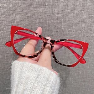 Sunglasses SHAUNA Retro Cat Eye Clear Anti-Blue Light Optical Eyewear Women Contrast Color Glasses Frame
