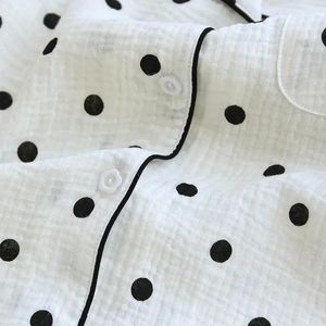 Kvinnors sömnkläder pyjamas Kort för rena damer nattkläder uppsättningar shorts sommar dot kvinnor bomull bär tryck ärm natt