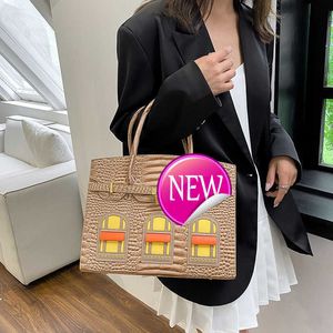 Aabirdkin Designer Totes Bag Beibei Shangpin Women's Contrast Pattern House Large Bag torebka Vioq