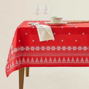 Bordduk Jul TABLEDKLAT SNOWFAKE PINE PRINT EMBRODERY Vattentät semesterdekorationer Party Dinner Year