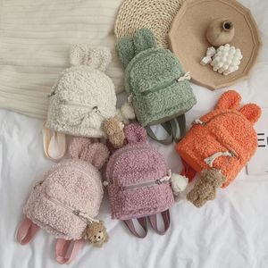 Zaino per bambina per bambina Zaino per scuola materna carino Zaino per bambini con coniglietto Borsa a tracolla per donna in peluche Borsa autunno inverno 240119