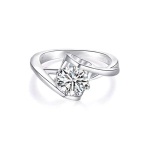 Anello di fidanzamento Moissanite Gioielli regalo per feste in argento sterling 925 di lusso all'ingrosso